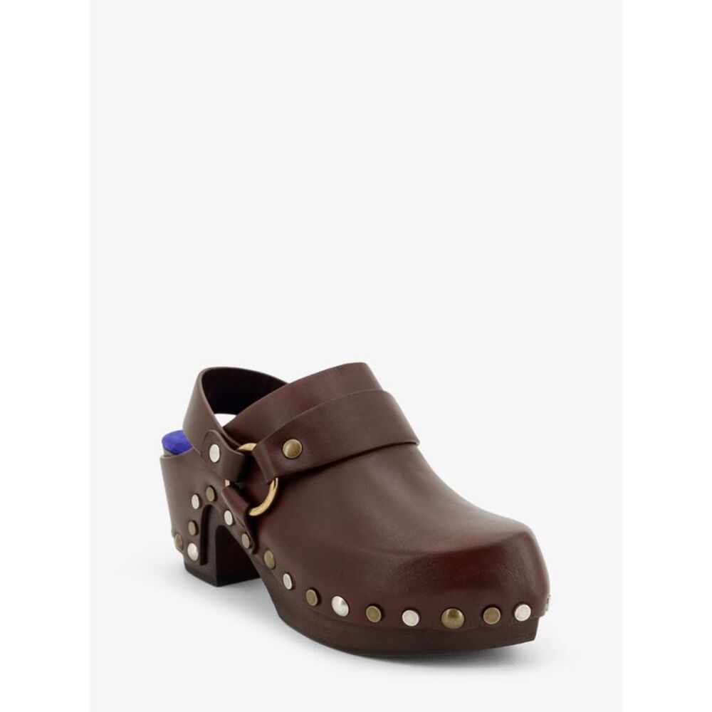 Chloe' Women Talis Wedge Leather Clogs - Picture 2 of 5